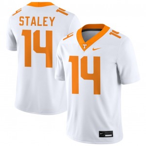 Men Braylon Staley White Tennessee #14 Embroidery Jersey