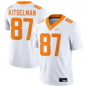 Men Miles Kitselman White TN Volunteers #87 High School Jersey