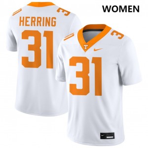 Women Caleb Herring White Tennessee Vols #31 NCAA Jersey