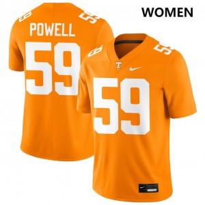 Women Charlie Powell III Tennessee Orange Vols #59 Stitched Jerseys