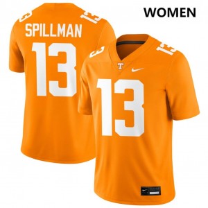 Women Edwin Spillman Tennessee Orange Vols #13 Player Jersey