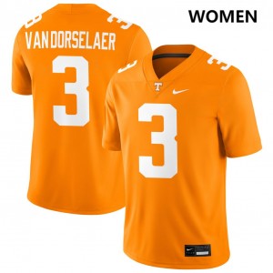 Women Jack Van Dorselaer Tennessee Orange TN Vols #3 Limited Jerseys