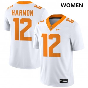 Women Jaedon Harmon White Tenn #12 NCAA Jerseys