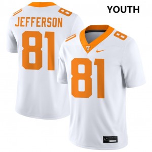 Youth Amari Jefferson White UT #81 Game Jersey