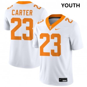 Youth Boo Carter White TN Volunteers #23 Embroidery Jersey