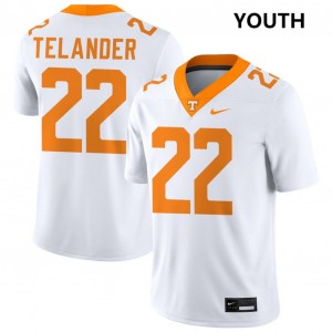 Youth Jeremiah Telander White UT Vols #22 Official Jerseys