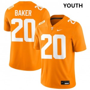 Youth Justin Baker Tennessee Orange Tennessee Volunteers #20 2025 Jersey