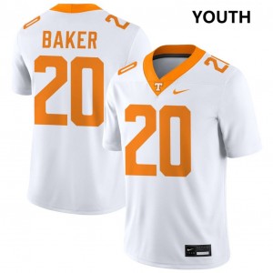 Youth Justin Baker White University Of Tennessee #20 Player Jersey
