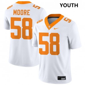 Youth Nic Moore White TN Vols #58 Game Jerseys