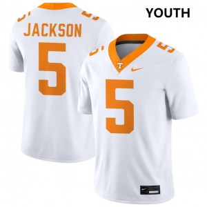 Youth Radarious Jackson White UT Volunteers #5 Replica Jersey