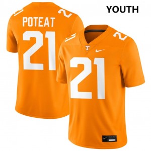 Youth Tre Poteat Tennessee Orange Tennessee #21 Game Jerseys