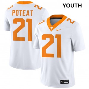 Youth Tre Poteat White Tenn #21 2025 Jerseys